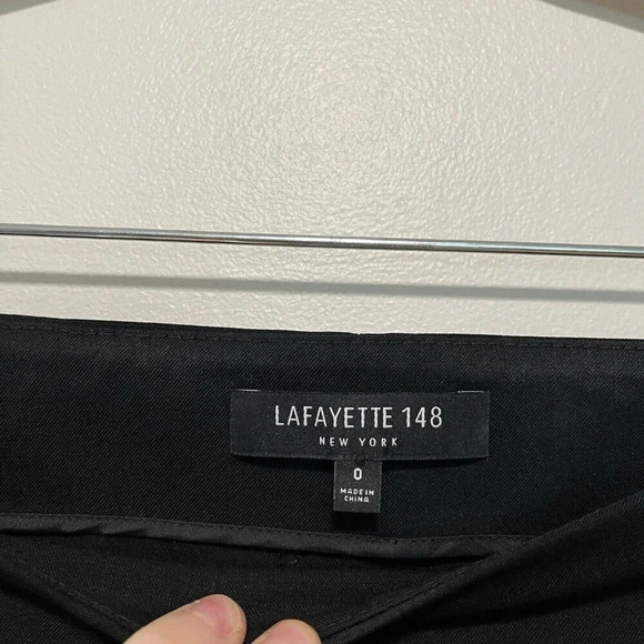 Lafayette 148 Black Virgin Wool‎ Career Work Classic Pants Size 0 - Picture 3 of 9